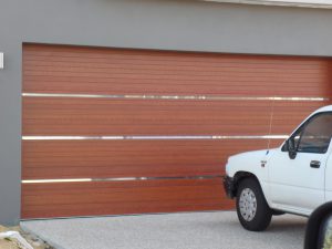 custom aluminium and timber wood style garage door