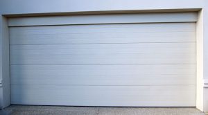 Colorbond® white fineline style garage doors