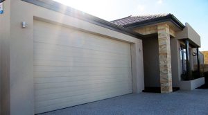 Colorbond® white ribline sectional garage doors