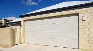 Colorbond® white ribline sectional garage doors