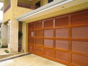 custom timber louvre garage door
