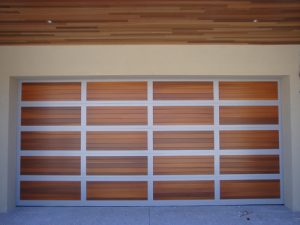 aluminium frame timber style garage door