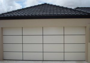 white panel architect custom garage doors