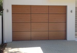 timber style architect garage doors