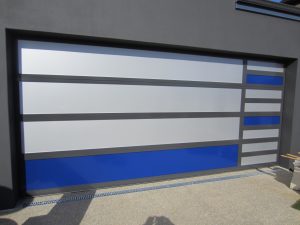 custom two tone aluminium style garage door